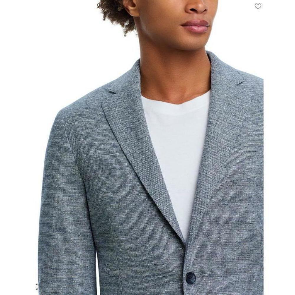Vince Cotton Men's Slim Fit Casual Blue Sport Coat 46R Rtl $598.00 - Picture 6 of 9
